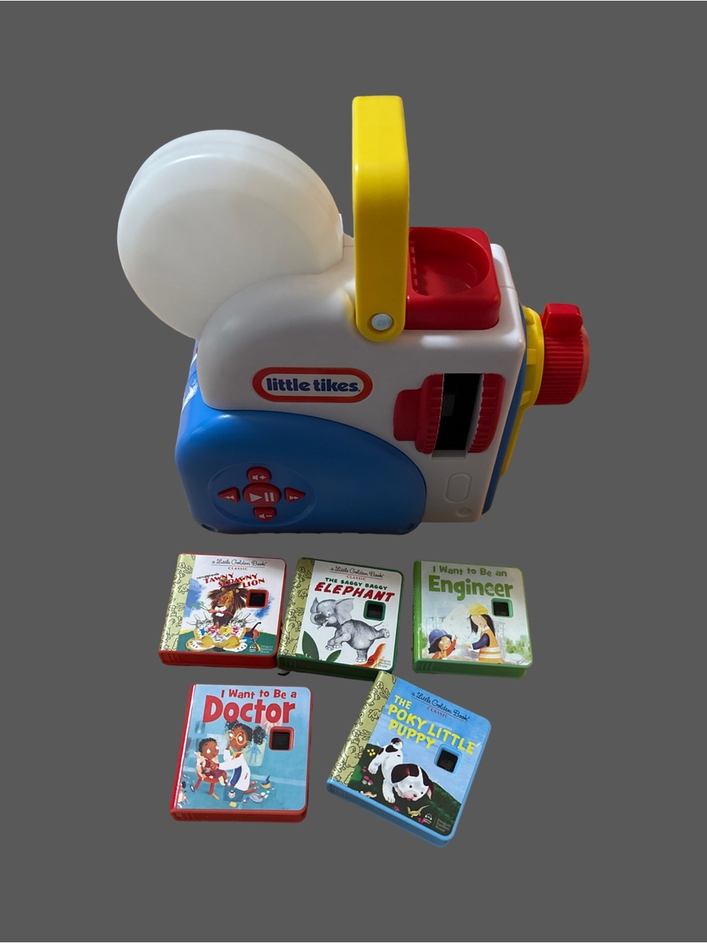Little Tikes Blue, White & Yellow Storytime Projector Toy with 5 Mini Books